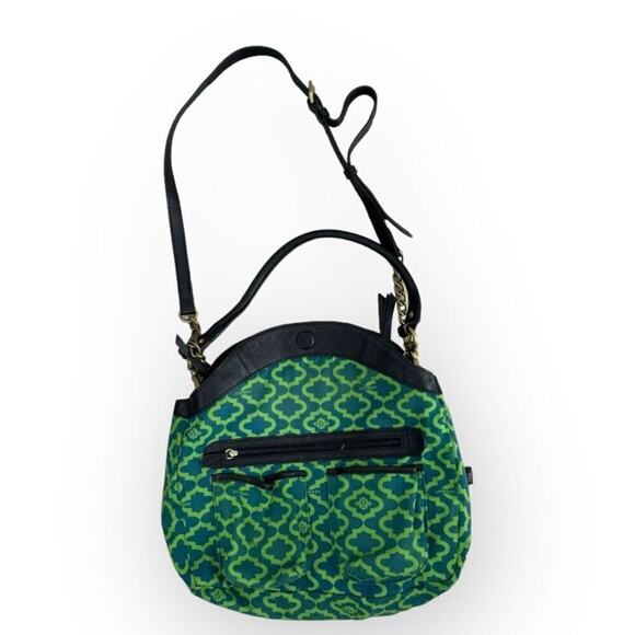 orYANY Black Leather crossbody bag contrast lining gold chain boho hobo purse - Picture 6 of 9